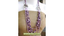 Purple Shells and Squins with Pearls Fashion Necklace